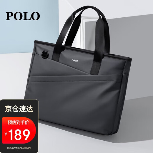 POLO business briefcase men's expandable handbag 14/15.6 inch computer bag shoulder bag gift for boyfriend