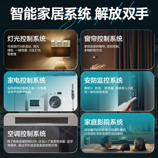Already connected to the whole house smart electric curtains smart switch flood alarm lighting atmosphere customization service two bedrooms and two living rooms (five-year warranty) Contact customer service for a design and plan for 0 yuan