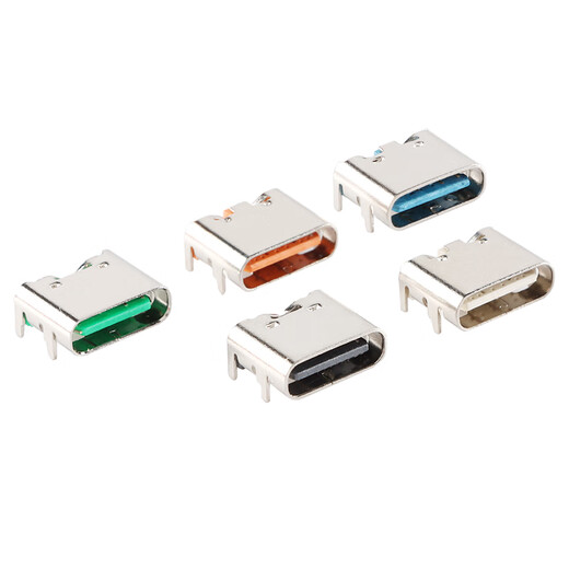 YourCeeType-C USB Connector Female/Male Direct Patch Socket 2P6P14P16P24P Interface Fast Charging Type-C Female_6P_4-pin Plug-in Board_Blue No Specifications