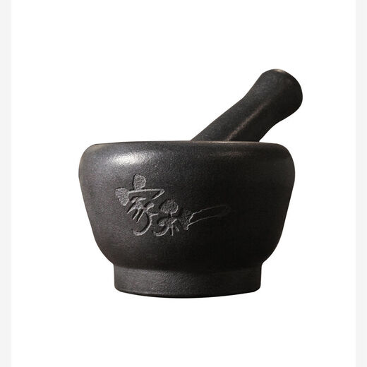 Wujin stone mortar garlic masher household garlic mortar old-fashioned stone garlic press Chinese medicine grinding bowl masher Wujin stone No. 17 whole stone grinding