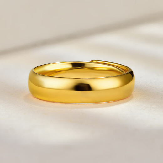 Gold supreme gold ring plain circle smooth wide surface large version pure gold 999 live ring birthday gift for women priced at 6.66 grams