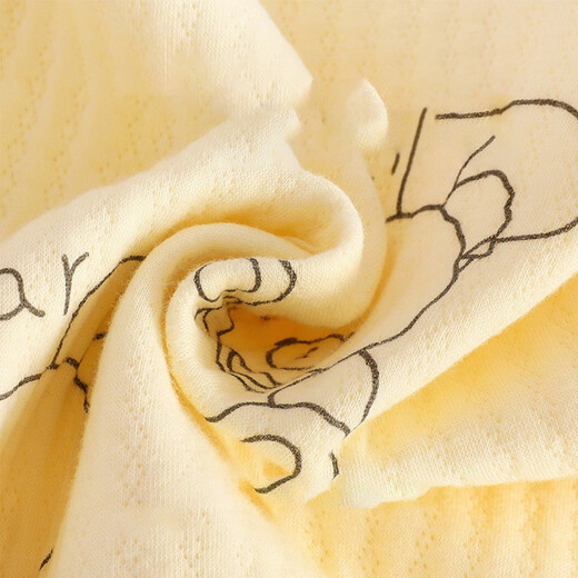 Xinnan newborn quilted onesie, newborn baby pure cotton pajamas, spring, autumn and winter warm baby crawling suit, onesie, yellow bear + yellow whale 52cm (5-8Jin Jin is equal to 0.5kg)