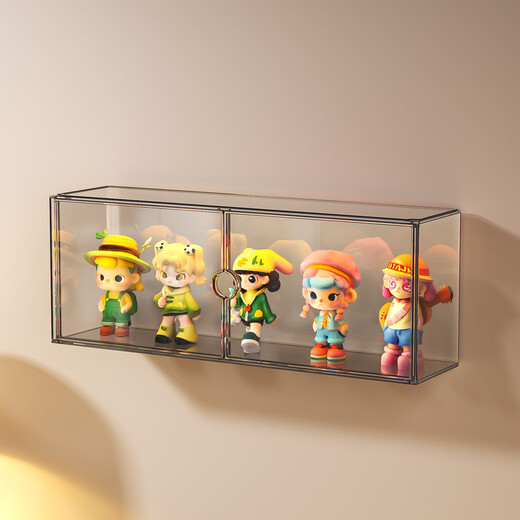 KAMAN front-door blind box storage display rack wall-mounted Bubble Mart star figure box transparent dust-proof display cabinet double-door dust-proof/wall-mounted/can be stacked 1 piece