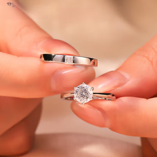 DR one carat D color moissanite diamond ring for women, classic six-claw opening, custom engraving, proposal, wedding, Valentine's Day gift, classic six-claw 1 carat, live mouth, adjustable size