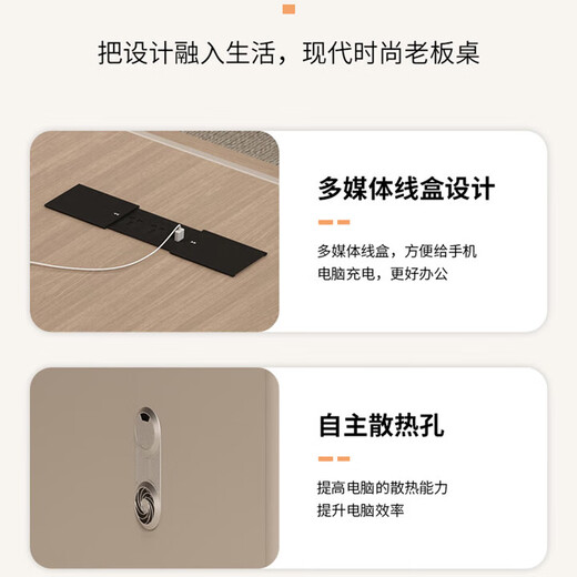 Lacquered desk boss table light luxury desk simple modern high-end manager office president table 1.6 meters boss table