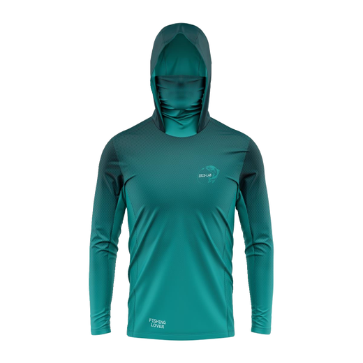 Fishing sun protection clothing men's ice silk Lua mask fishing quick-drying fishing clothing summer cool long-sleeved sun protection clothing J-DYFA-05 sea blue M