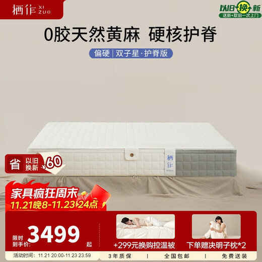 Qizuo Gemini | Spine Protector 0 Glue Removable Support Spine Protector Jute Spring Mattress 25cm 1.5m*2m