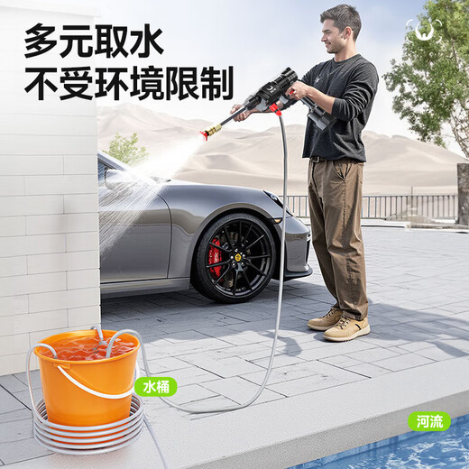 XIANNIAO wireless high-pressure water gun car washing machine household car washing artifact complete set of yard spray cleaning floor lithium battery car brush pump