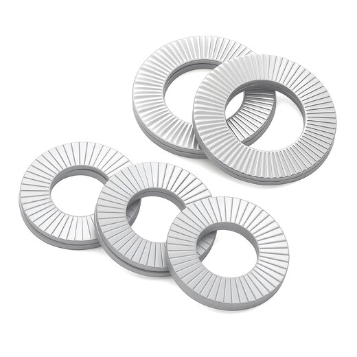 Jinggong double stack self-locking anti-loosening washer 304 stainless steel/Dacromet double-sided toothed locking washer DIN25201 M8 Dacromet (10 pairs)