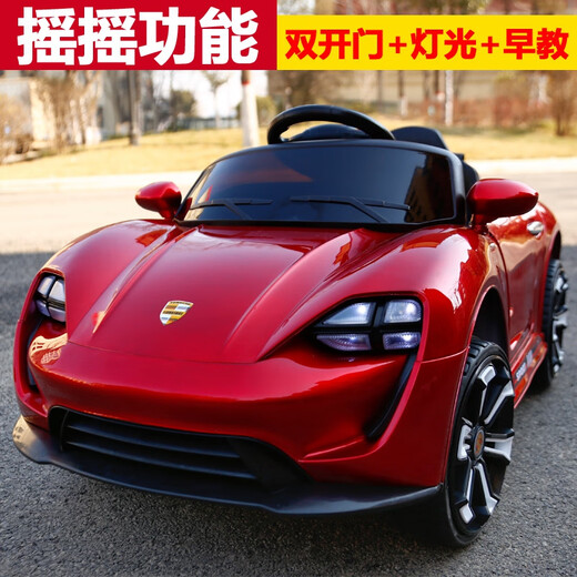 Qi Yuemang baby electric car four-wheel 1-3 years old 4-6 swing stroller baby remote control car kid toy car can sit people red dual drive dual electric + early education + swing + remote control + mobile phone remote control + voice control dual drive