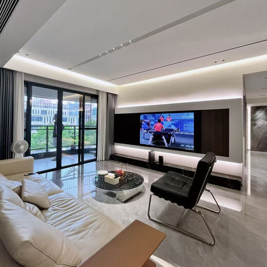 Modern black and white gray decoration design, simple and modern, Zhaoqing decoration company, Huaxun decoration full package repair