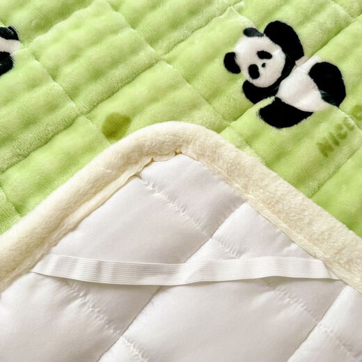 Fantasy thickened rabbit down milk velvet bed cover autumn and winter plus velvet quilted tatami plus velvet sheets baby velvet bed blanket mattress Forest Panda-Bubble Rabbit Velvet bed sheet style bed cover single piece-150x200cm encrypted warm velvet thermal storage constant temperature