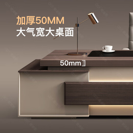 Boss desk and chair combination, manager desk, president desk, supervisor desk, simple modern office furniture, executive desk set, 2-meter boss desk, single-sided cabinet