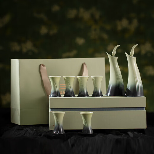 NCNE German quality cup set with this green wine set Chinese style wine dispenser one or two cups white wine cup with this green wine dispenser_one pot four cups
