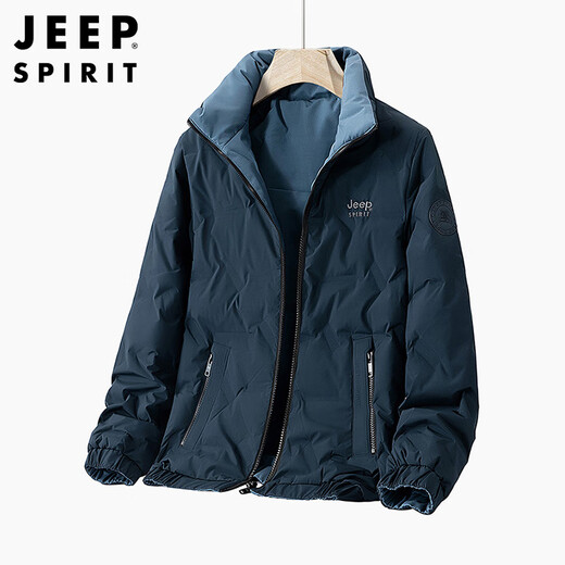 JEEP SPIRIT Jeep Down Jacket Men's Winter Jacket Men's Tops Warm and Cold-proof Men's Clothes Black XL