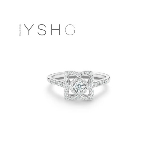 MuurceeR Tan Jianci same style ring four-leaf clover ring finger ring tail ring jewelry for men and women niche design light luxury and exquisite time four-leaf clover ring_5#