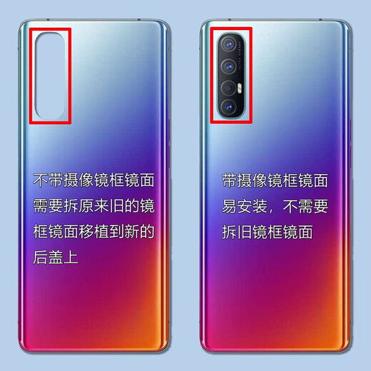 Original suitable for oppo Reno3 back cover glass case reno3pro mobile phone back case battery cover rear screen replacement RENO3 sunrise impression back cover tempered glass back cover/high quality/fitting