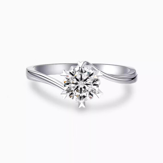 I Do platinum PT950 diamond ring snowflake twist arm 1 carat cultivated diamond engagement wedding diamond ring gift for girlfriend snowflake twist arm 50 points diamond size 11