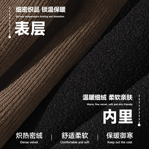 Mark Huafei Chenille Scimitar Pants Men's 2025 New Warm Trousers Loose Velvet Thickened Casual Pants Khaki XL