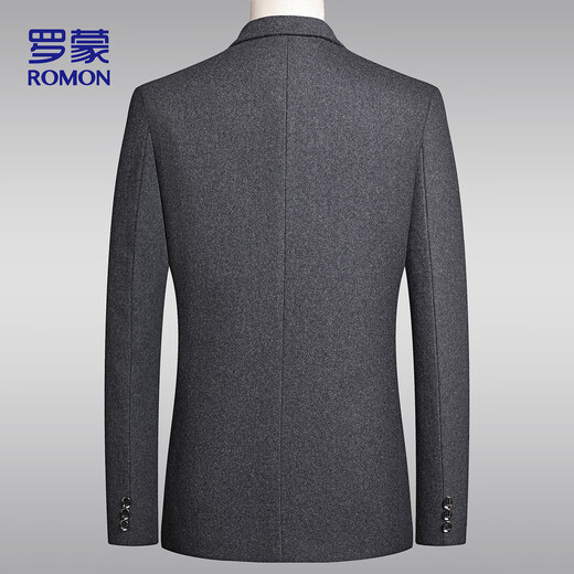 罗蒙（ROMON）羊毛呢西服男士秋冬商务休闲职业正装西装礼服爸爸外套XF78灰色2X