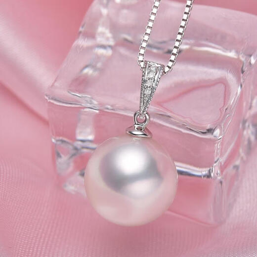 Pearl Pendant Huai Zhen 925 Silver Freshwater Nuclear Pearl Pendant Round Clavicle Chain Birthday Gift S925 Silver 10mm