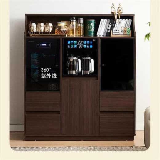 Dilang New Sterilization Integrated Solid Wood Tea Bar Machine Water Dispenser Home Embedded Office Sideboard Home Fully Automatic Ice Bar 10 Two Doors (Fridge + Boil Water + Make Tea) Heating Type Ice Warm