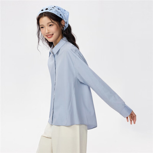Giordano 2026 Spring New Cotton Poplin Short Front Short Long Back Loose Casual Shirt Women Long Sleeve 13345865