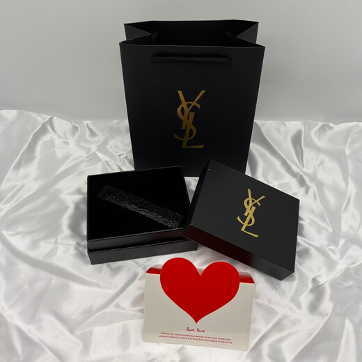 Counter Saint Laurent/ysl lipstick perfume cushion box small gold bar square tube round tube lip glaze packaging box model perfume handbag 17-21-8