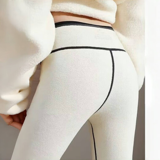 Thickened and Velvet Shaping Yoga Pants Shark Pants Sports Fitness Wear Barbie Pants High Waist Slimming Warm Autumn and Winter Black-Regular XL Recommended 120-140Jin Jin equals 0.5kg