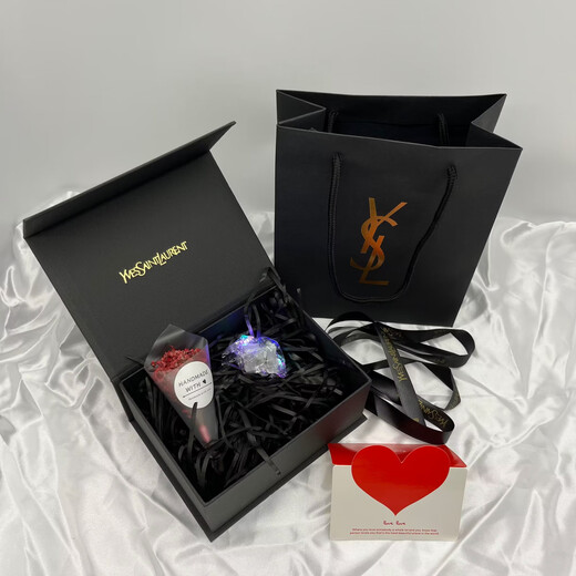 Counter Saint Laurent/ysl lipstick perfume cushion box small gold bar square tube round tube lip glaze packaging box model perfume handbag 17-21-8