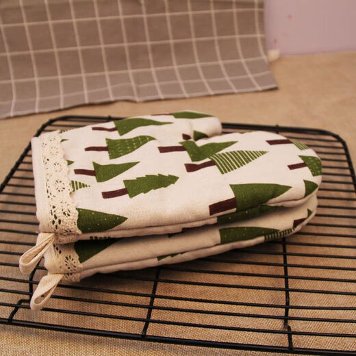 Vinoa lace anti-scalding and heat-proof gloves heat-insulating gloves thickened microwave oven kitchen household high-temperature baking lace whale