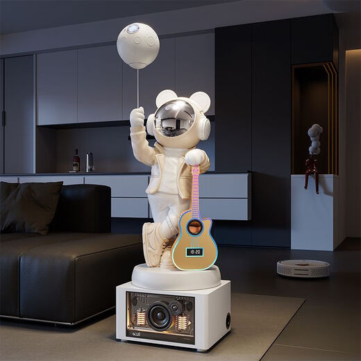 Jizhao Astronaut large floor-standing ornament in the living room of the astronaut's living room high-end light luxury decoration starry sky projection lamp next to the TV cabinet Orange Astronaut + Xiaoai classmates speaker + Karaoke speaker Height 160.5cm No Specifications