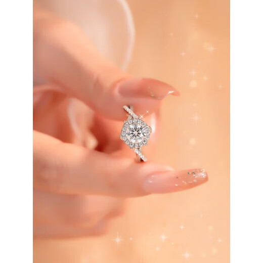 DR Royal Manor Moissanite Diamond Ring Platinum Ring Luxury Wedding Ring Wedding Diamond Ring for Girlfriend Royal Manor - 1 Carat - US Size 6 Hong Kong No. 12-13