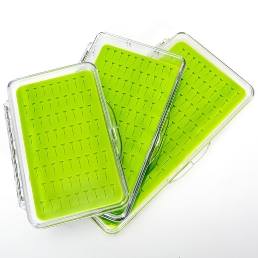 Green fly bait storage box silicone fly bait box transparent flip cover thickened fishing gear box wholesale green small size