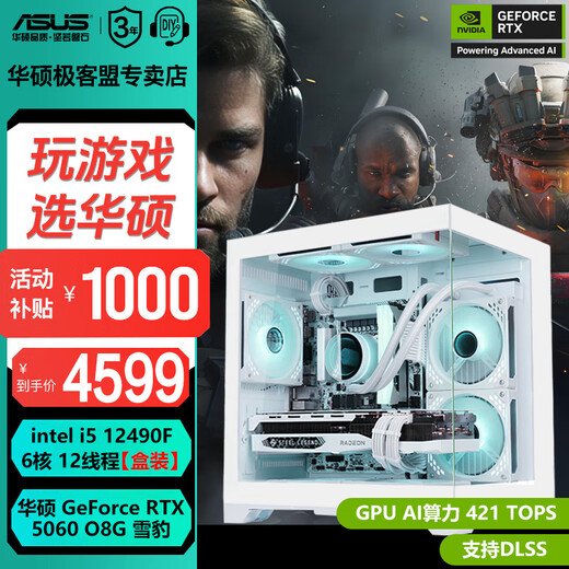 ASUS 5070 host family bucket 5060/5060Ti/5050 graphics card 14600KF assembled computer e-sports game console 13400f desktop DIY complete machine white sea view room 12490F+RTX4060Ti Snow Leopard/Tianxuan configuration three