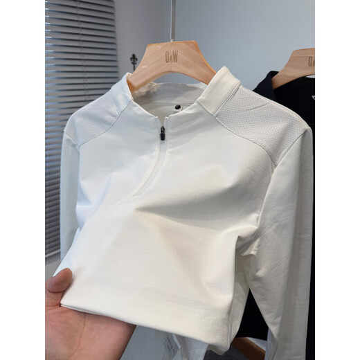 GOLDLION G+ Goldlion half-zip Henry collar long-sleeved T-shirt men's 2025 new autumn sports and leisure black M