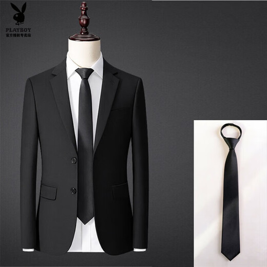 Playboy (PLAYBOY) men's suit, high-end suit, four-piece suit, business formal attire, vest, professional attire, interview, work, groom's suit (single piece), black blazer S
