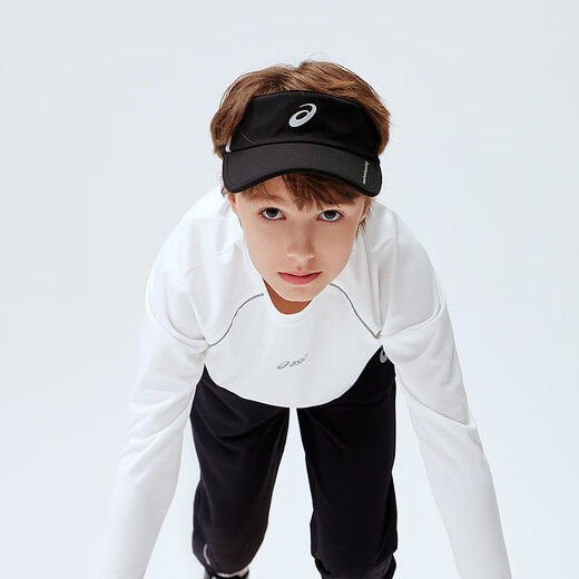 ASICS children's 2026 new long-sleeved T-shirt raglan sleeve second-drying stretchy comfortable moisture-absorbent quick-drying 0000 white 160