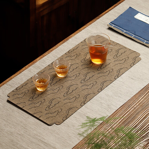 Perfect Chinese Xiangyun Waterproof Tea Mat Insulated Tea Mat Zen Table Runner Maroon