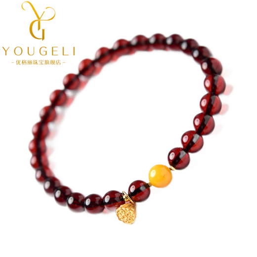 Yogurt natural blood amber bracelet for women, amber beeswax, jasper, pearl, turquoise, south red bracelet, single circle, beads 10mm