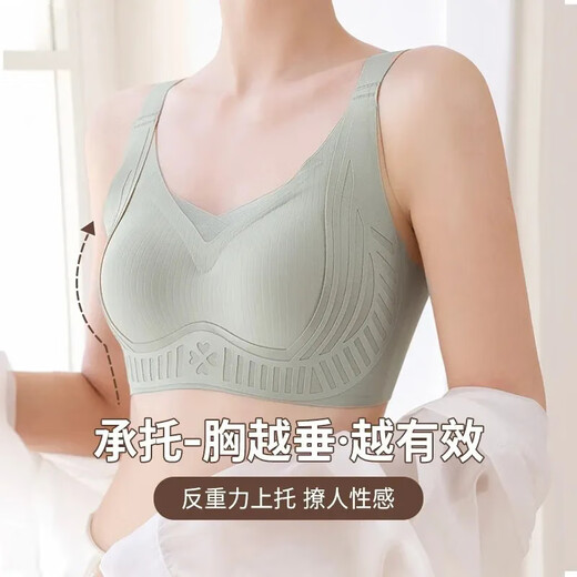 Qianyouyue Pilates Black Bandage Seamless Push-up Bra Thin Breathable Breast Reduction Black S 80-105Jin Jin equals 0.5kg