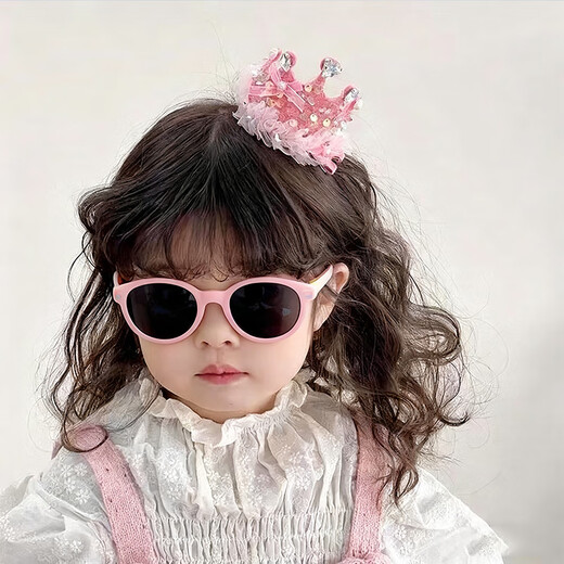 Bai Qixin's baby girl's birthday headdress is shiny and high-end, children's veil headband, cute crown hairpin, girl's veil hair accessories, apricot white veil sequined headband