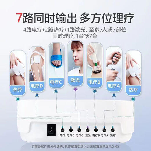 Medium frequency therapy instrument physiotherapy instrument electrotherapy instrument home electrotherapy physiotherapy pulse multi-function acupuncture dredging meridian massage XY-802 standard configuration + silicone chest patch + blue silicone patch