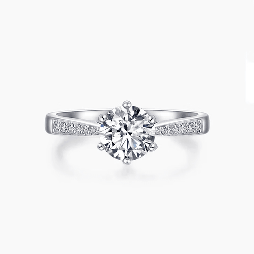 DR one-carat diamond ring for women, moissanite ring, six-claw proposal, wedding ring, birthday, Valentine's Day gift, diamond ring for women, 1-carat live/closed engraving