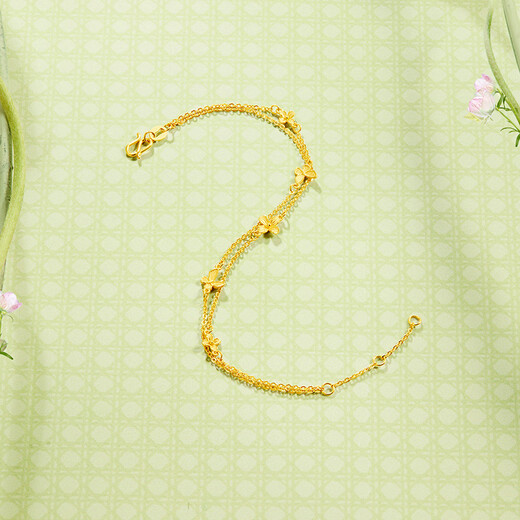 Saturday Fumeng Die Pure Gold 999 Gold Bracelet Women's New Year's Birthday Gift Price A0713018 Approximately 2.71g 16+3cm