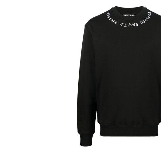Versace (VERSACE) JEANSCOUTURS23 letter collar sweatshirt men's black black S