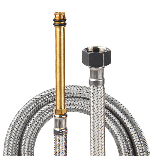 Weigusi universal faucet hose stainless steel water supply hose 80cm set of two 304 stainless steel mixed wire explosion-proof pipe 4 points national standard steel cap + 100mm spout kitchen and bathroom accessories