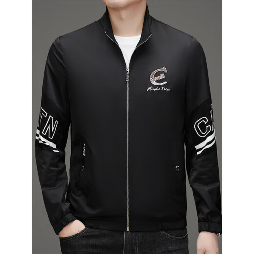 AX Armani men's casual jacket Korean style trendy brand versatile men's top 2025 new handsome autumn jacket black M 170