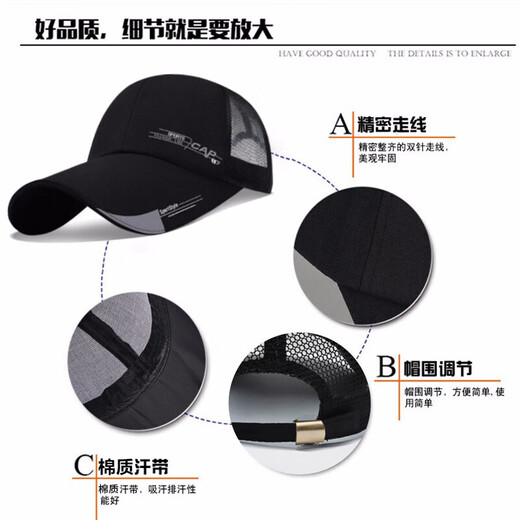 Red Dragonfly Hat Men's Summer Outdoor Long-Brim Sun Hat Mesh Baseball Cap Fishing Travel Duck Tongue Sun Protection Breathable Sun Hat Black One Size Hat Circumference (55-62CM)
