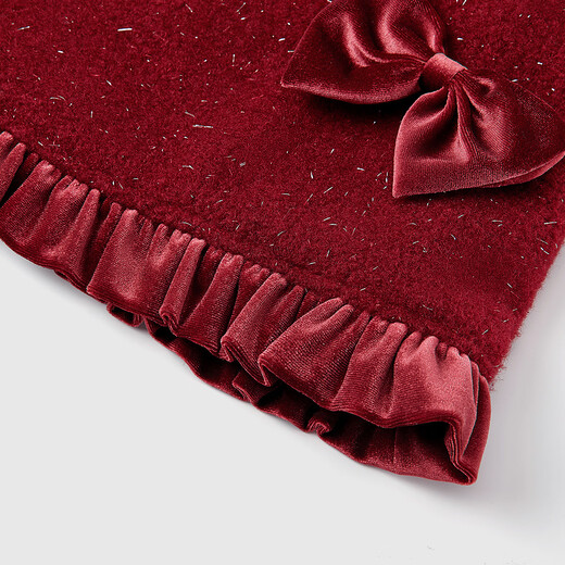 Barbie Children's Clothing Girls New Year's Eve Clothes Girls Year of the Horse New Year Clothes Plus Velvet Red Skirt Girls Dress BY007